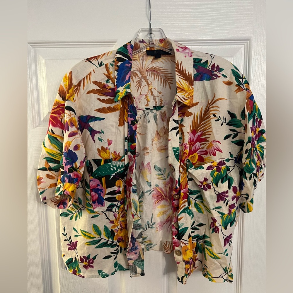 Rachel Roy Linen Top Size Large